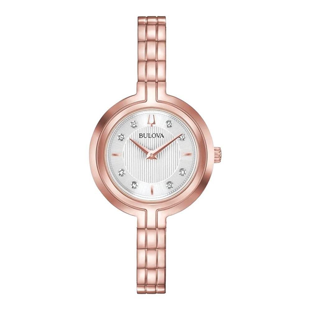 Bulova Ladies Rhapsody Diamond Quartz Rose Gold Bracelet Watch
